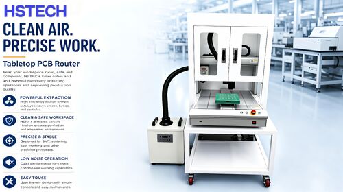 Blog perusahaan terbaru tentang Router PCB Meja Baru dengan Ekstraksi Asap Terintegrasi ️ Keakuratan, Keamanan, dan Efisiensi untuk Aliran Kerja SMT