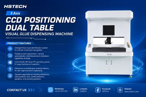 Blog perusahaan terbaru tentang CCD Posisi Dual Meja Mesin Dispensing Lem Visual untuk Produksi Elektronika Presisi Tinggi