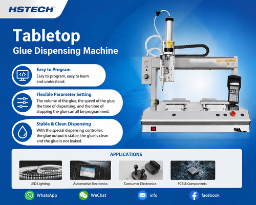 Berita perusahaan terbaru tentang New HS-D4221 Tabletop Potting Machine Released for PCB, Automotive & Consumer Electronics Precision Gluing