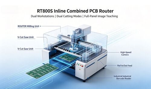 Blog perusahaan terbaru tentang Rilis Baru: Mesin Depaneling Router PCB Gabungan Inline RT800S