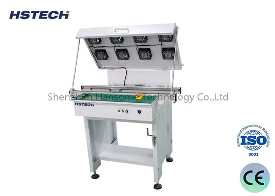 Harga yang bagus Smooth Transportation SMT Cooling Conveyor dengan Kipas Menara Lampu dan Sabuk Datar Anti Statis on line