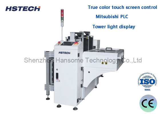 Harga yang bagus Tower Light Display Mitsubishi PLC Dual Rail PCB Unloader Tinggi Standar Untuk Aplikasi SMT on line