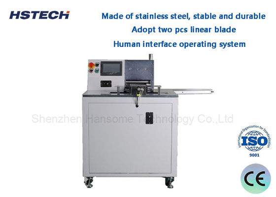 Harga yang bagus Sistem Operasi Antarmuka Manusia Baja tahan karat Stabil Dan awet Auto Guillotine PCB Depanelizer on line