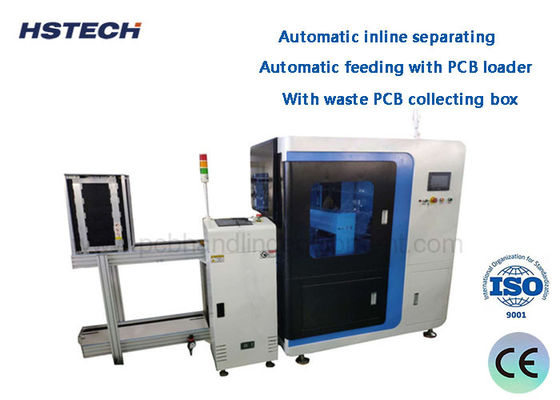 Harga yang bagus Mesin Pemisahan Inline 1.1KW Inline Vcut PCB Depaneling Machine Dengan Kotak Pengumpulan PCB Limbah on line