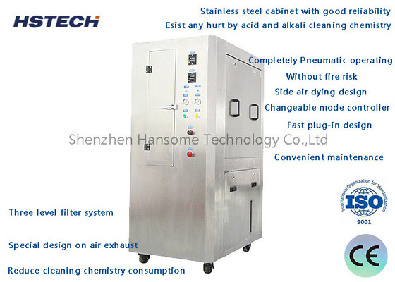 Harga yang bagus Side Air Dying Desain Keandalan yang baik Kabinet Baja Ringan Pneumatik SMT Stencil Cleaner on line