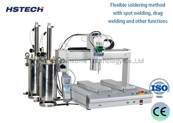 Harga yang bagus Kapasitas 1000 ~ 1500pcs / H Dispenser lem bola LED otomatis dengan 4 stasiun kerja berputar & layar teks on line