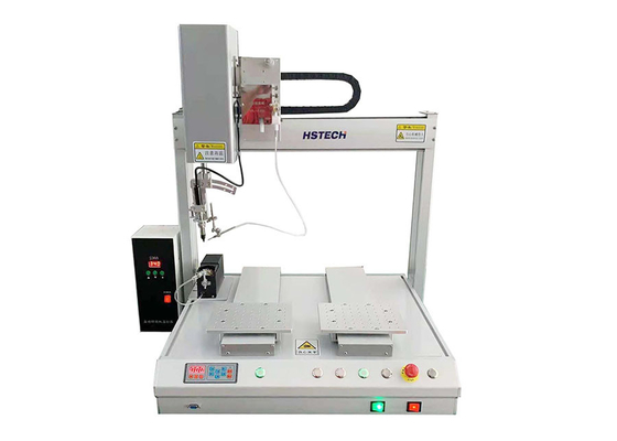 Harga yang bagus 5 Axis Dual Table Robot Automatic Soldering Machine Dengan Sistem Filter Pembersihan Asap on line