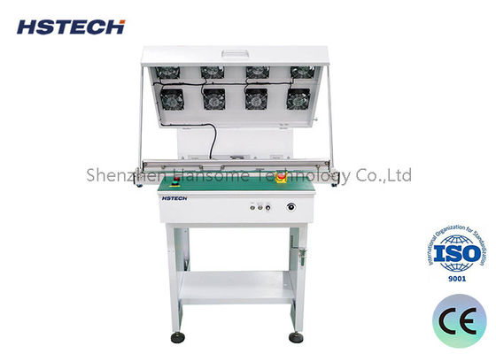 Harga yang bagus Smooth Running Anti Static Flat Belt SMT Cooling Conveyor Dengan Fans Pendingin Dan Towerlight on line