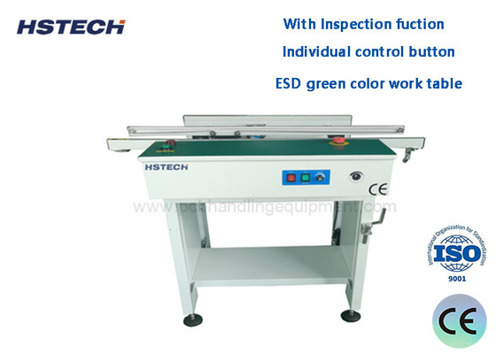 Harga yang bagus Tombol LED Manual Penyesuaian Lebar Engkol Tangan Sabuk ESD Konveyor Pengangkut PCB on line