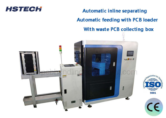 Harga yang bagus Mesin Pemisahan Inline 1.1KW Inline Vcut PCB Depaneling Machine Dengan Kotak Pengumpulan PCB Limbah on line
