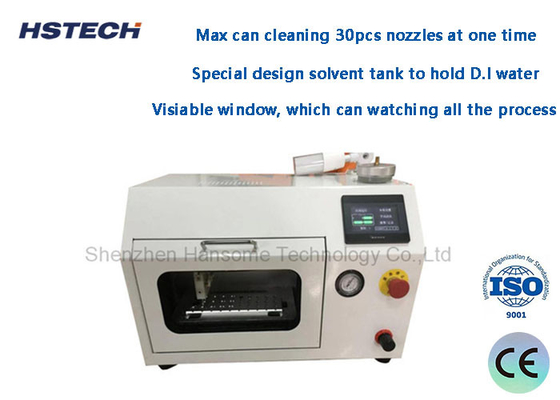 Harga yang bagus Pembersih Nozzle Pemasok Chip Baja Rustless Peralatan pembersih SMT Dengan Tangki penyimpanan air D.I on line