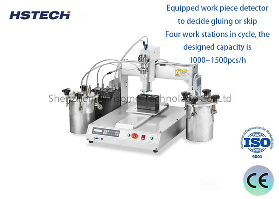 Harga yang bagus Industrial PLC LED Bulb Glue Dispenser, Work Piece Detector, 50mm Z-axis Travel, 200W Daya,0.4 ~ 0.6Mpa Udara on line