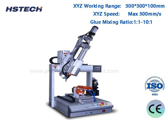 Harga yang bagus 4 Axis AB Mesin Dispensing Lem dengan ±0,02mm Keakuratan Ulang 300*300*100mm Jangkauan Kerja dan 1:1-10:1 Rasio Campuran Lem on line