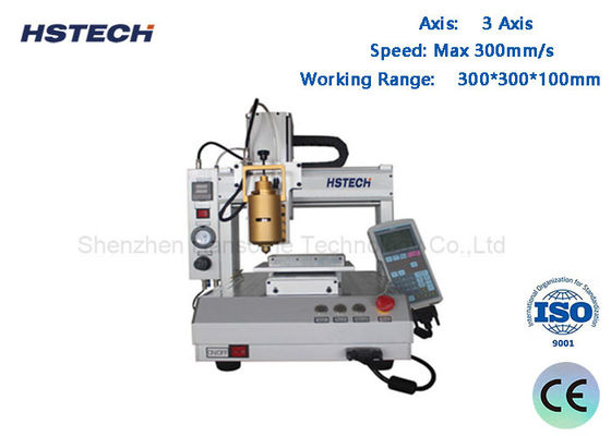 Harga yang bagus Otomatis Desktop 3 Axis PUR Mesin Dispensing lem dengan 300mm/s Kecepatan dan 0.02mm Mengulang Keakuratan on line