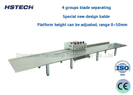 Harga yang bagus 4 Kelompok Blade Separating LED Hard Strip PCB Depaneling Equipment Using 1.2 Meter Platform 4 Kelompok Blade HS-F306 on line