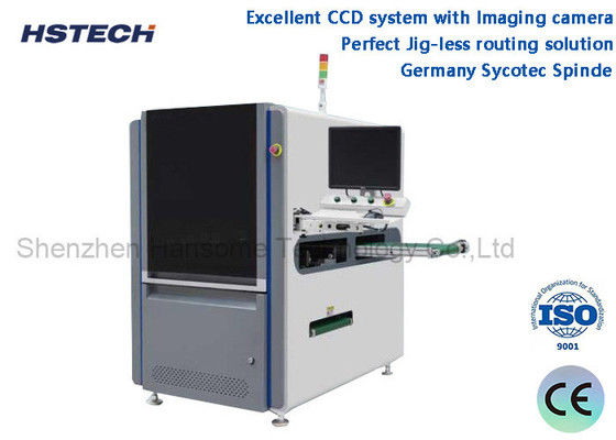 ESD Belt Inline PCBA Router Machine dengan SMEMA untuk Bentuk Garis Bulat dan Lempar