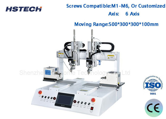 Harga yang bagus 6 Axis Double Working Station Suction Feeding Screw Locking Machine Mesin penguncian sekrup on line
