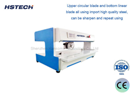 Harga yang bagus Peralatan Depaneling PCB 60W dengan Foot Switch dan Upper Circular Blade dan Bottom Linear Blade on line