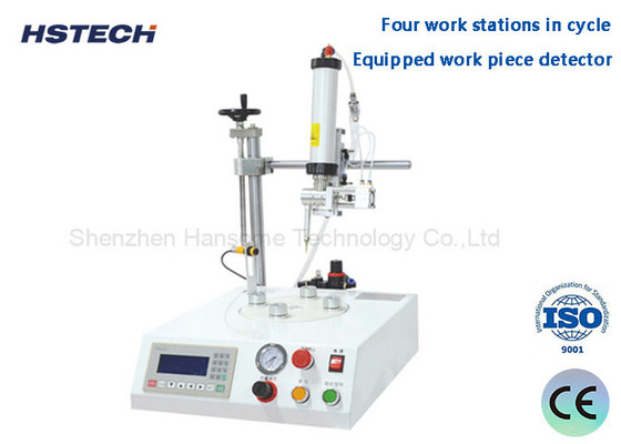 Harga yang bagus Empat Stasiun Kerja Dalam Siklus Dilengkapi Workpiece Detector LED Bulb Glue Dispenser HS-BD4 on line