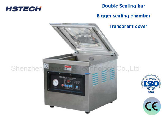 Harga yang bagus Double Sealing Bar Besar Sealing Chamber Transprent Cover Mesin Sealing vakum industri on line