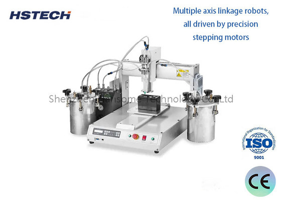 Harga yang bagus Empat Stasiun Kerja Dalam Siklus Dilengkapi Workpiece Detector LED Bulb Glue Dispenser on line