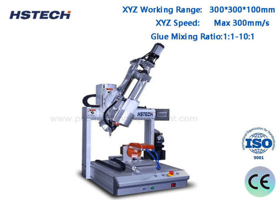 Harga yang bagus High Precision 4 Axis AB Glue Dispensing Machine ±0.02mm Keakuratan 300300100mm 1:1-10:1 Rasio Pencampuran on line