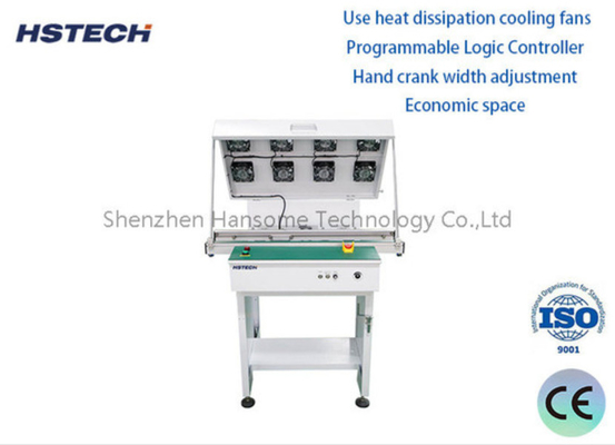 Harga yang bagus Stainless Steel Manual Engkol Tangan Sabuk ESD Tombol LED Penyesuaian Lebar Konveyor Pengangkutan PCB on line
