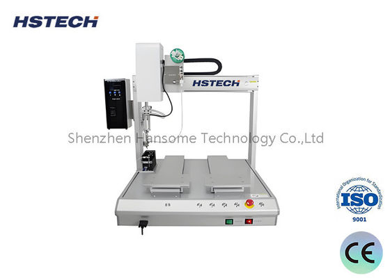 Harga yang bagus Otomatis 5 Axis Dual Meja Robot Mesin Pengemasan Programmable Teach Pendant Untuk perakitan PCB on line