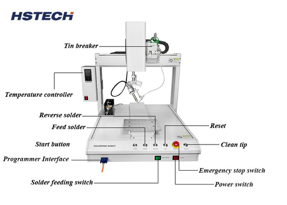 Harga yang bagus Pelajari Pendant Programmed Automated Soldering Arm untuk 300*300*100mm X/Y/Z Working Range on line