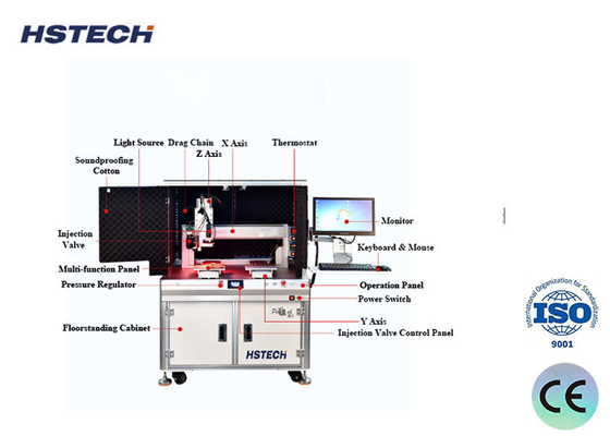 Harga yang bagus Mesin Dispenser Lem Meja Ganda Posisi CCD Otomatis untuk Speaker on line