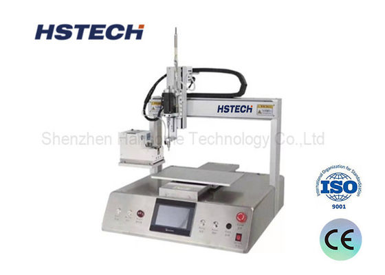 Mesin pemasangan sekrup desktop dan operasi terlihat dengan kepala pengunci tunggal