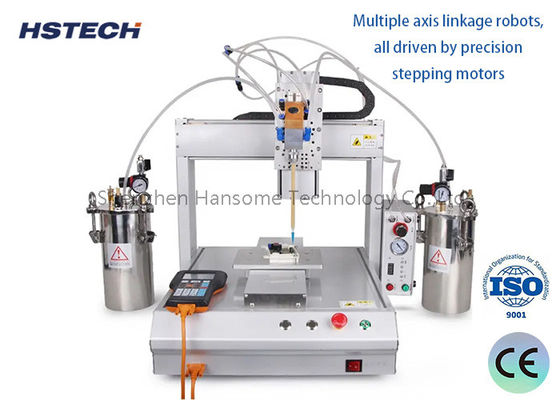 Harga yang bagus Mesin Dispensing Lem Bulat 4 Stasiun Presisi Tinggi untuk perakitan PCB on line
