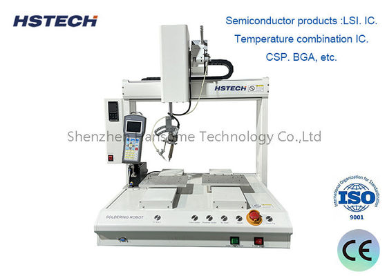 Harga yang bagus 4 Axis Automatic Soldering Robot dengan Hiwin Linear Guide dan Auto Cleaning Iron Head Alignment on line