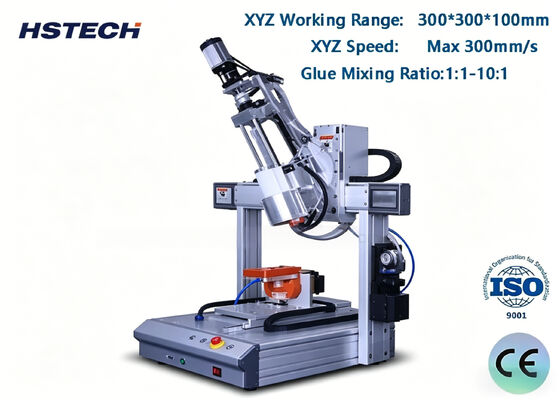 Harga yang bagus 4 Axis AB Mesin Dispensing Lem ± 0.02mm Keakuratan 300 300 100 Stroke 1 1 sampai 10 1 Rasio Pencampuran On line