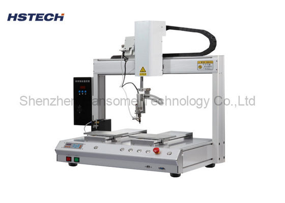Harga yang bagus Satu Kepala Double Platform Kontrol Suhu 5Axis Automatic Soldering Robot on line